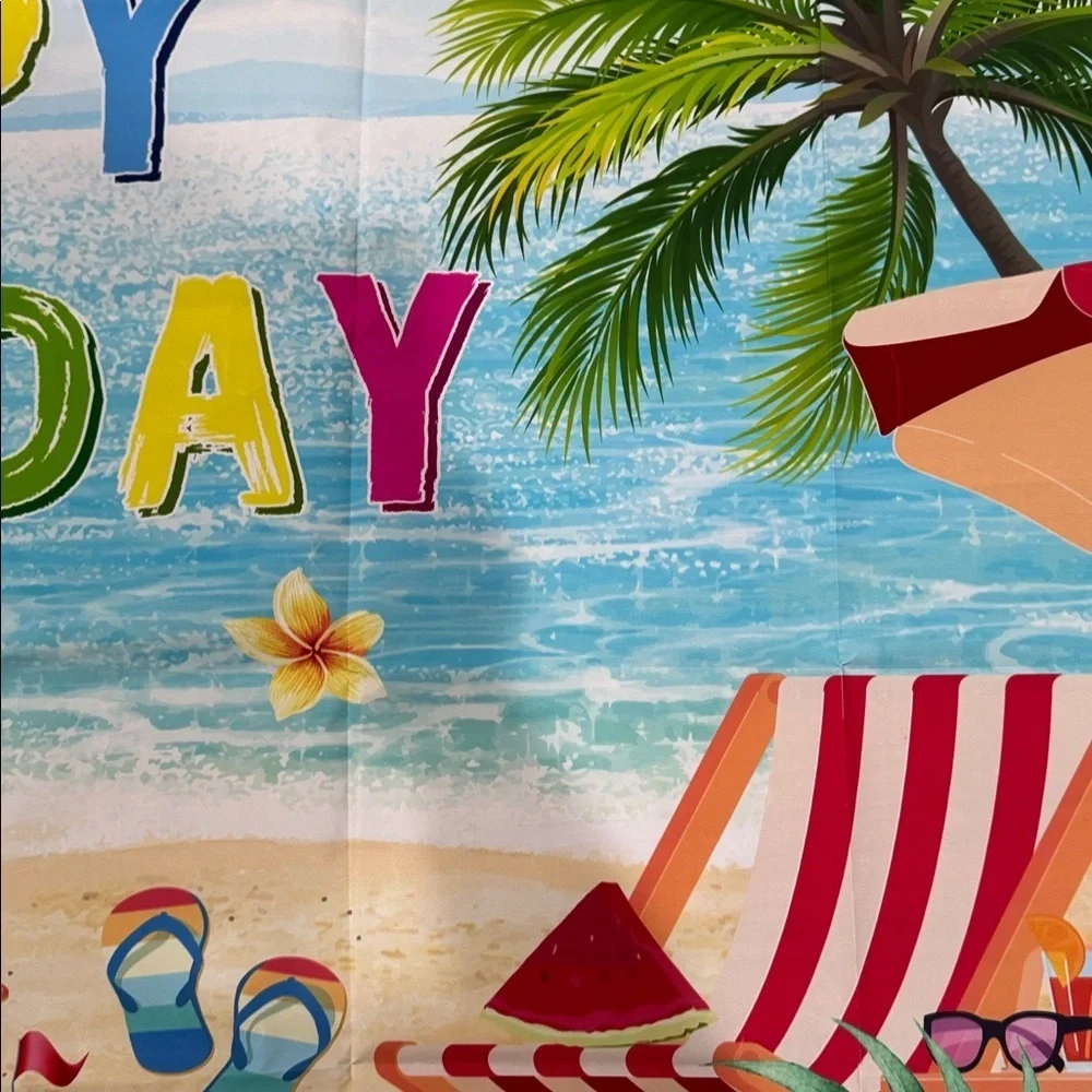 Colorful Beach Birthday Banner